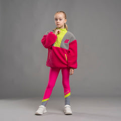 BONINI by ADee The Trail Sweatshirt features a relaxed, easy fit with a half-zip front and bold color-blocked design. Ideal for cozy comfort on the go. Hot Pink