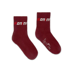 BONINI by ADee Burgandy Twirl sports socks, featuring a contrast multi-colour logo around the cuff.&nbsp;