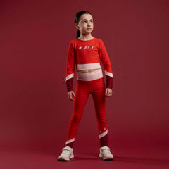 BONINI by ADee The Motion Crop Top features a cropped fit with long sleeves and bold contrast panels, delivering a sporty, standout look. Red