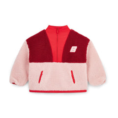 BONINI by ADee The Trail Sweatshirt features a relaxed, easy fit with a half-zip front and bold color-blocked design. Ideal for cozy comfort on the go. Burgundy