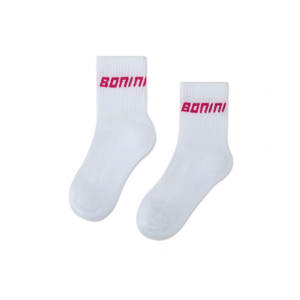 BONINI by ADee The perfect finishing touch to the look, the Aspire Socks combine comfort with sporty style. Designed in a soft, breathable fabric and finished with signature Bonini branding, they’re ideal for everyday wear. White/Hot Pink