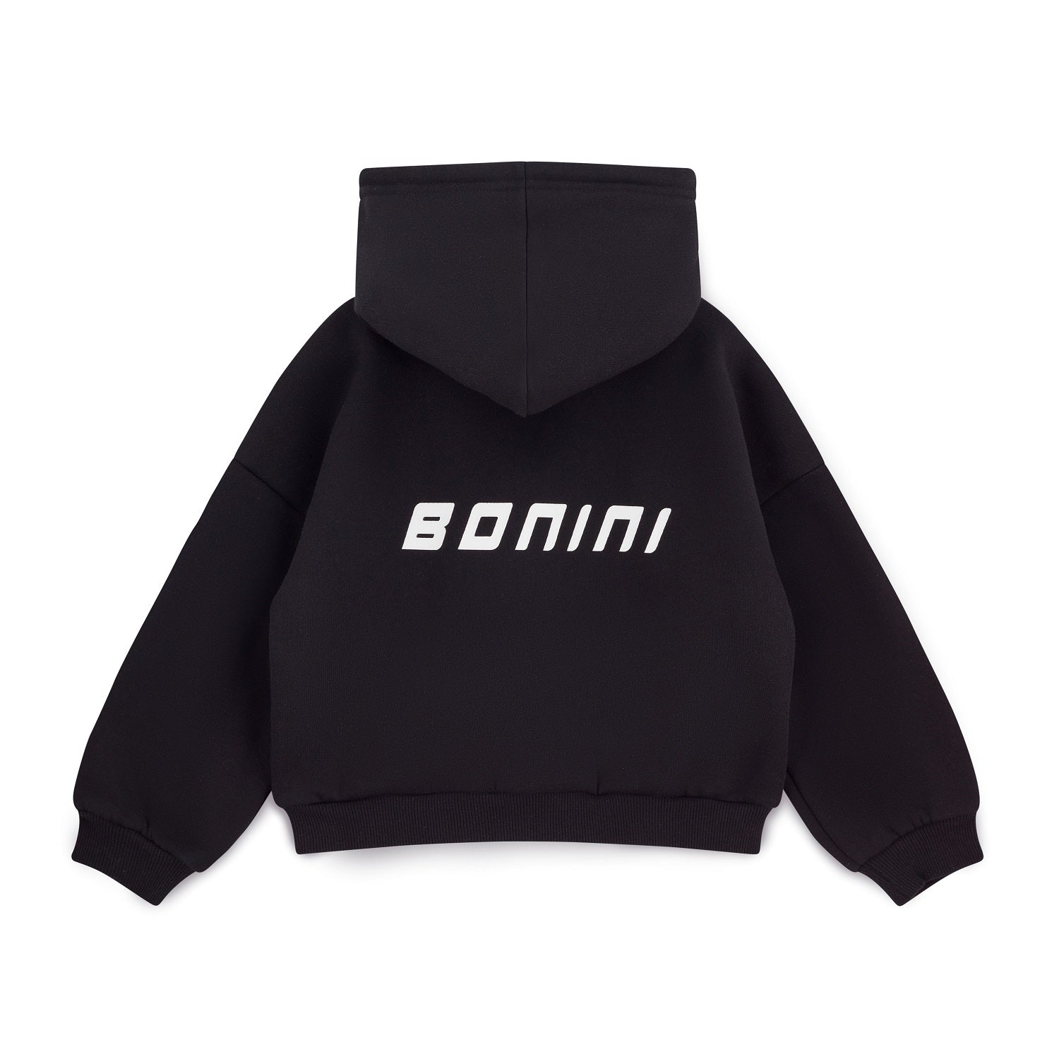 BONINI by ADee The Revive Hoodie features a relaxed fit with a cropped silhouette. Finished with signature Bonini branding, it’s perfect for layering or pairing with matching pieces for an effortless everyday look. Black