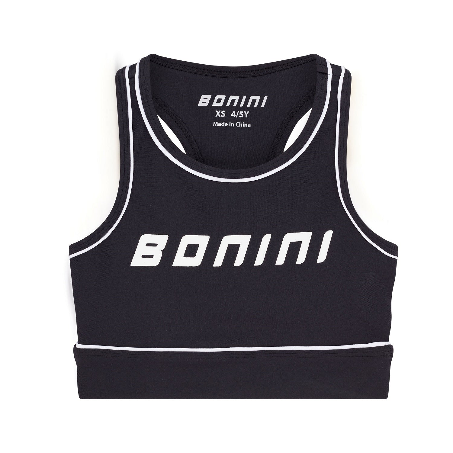 BONINI by ADee A sporty staple with a clean finish, the Revive Vest Top offers a comfortable, fitted shape. Finished with signature Bonini detailing. Black