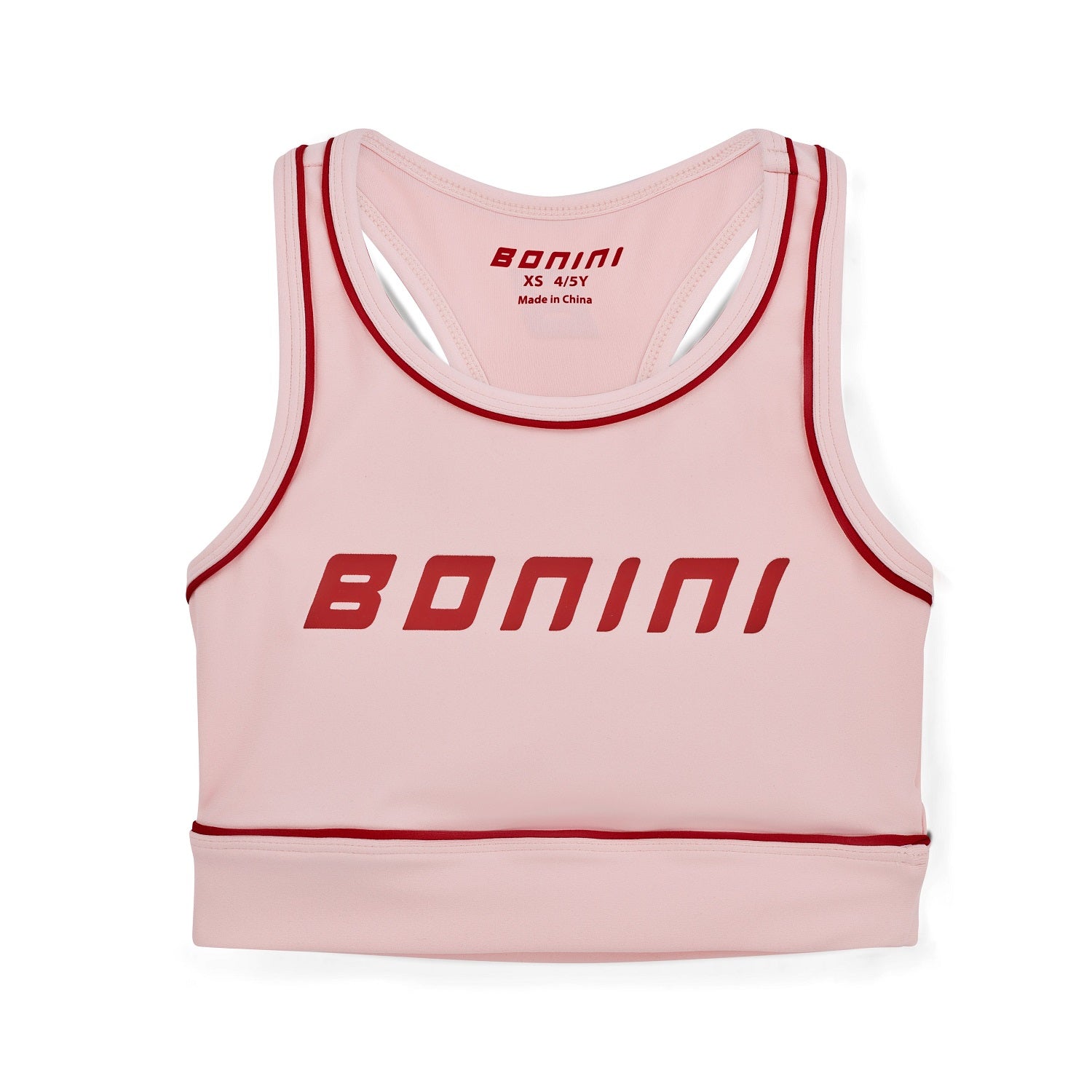 BONINI by ADee A sporty staple with a clean finish, the Revive Vest Top offers a comfortable, fitted shape. Finished with signature Bonini detailing. Light Pink