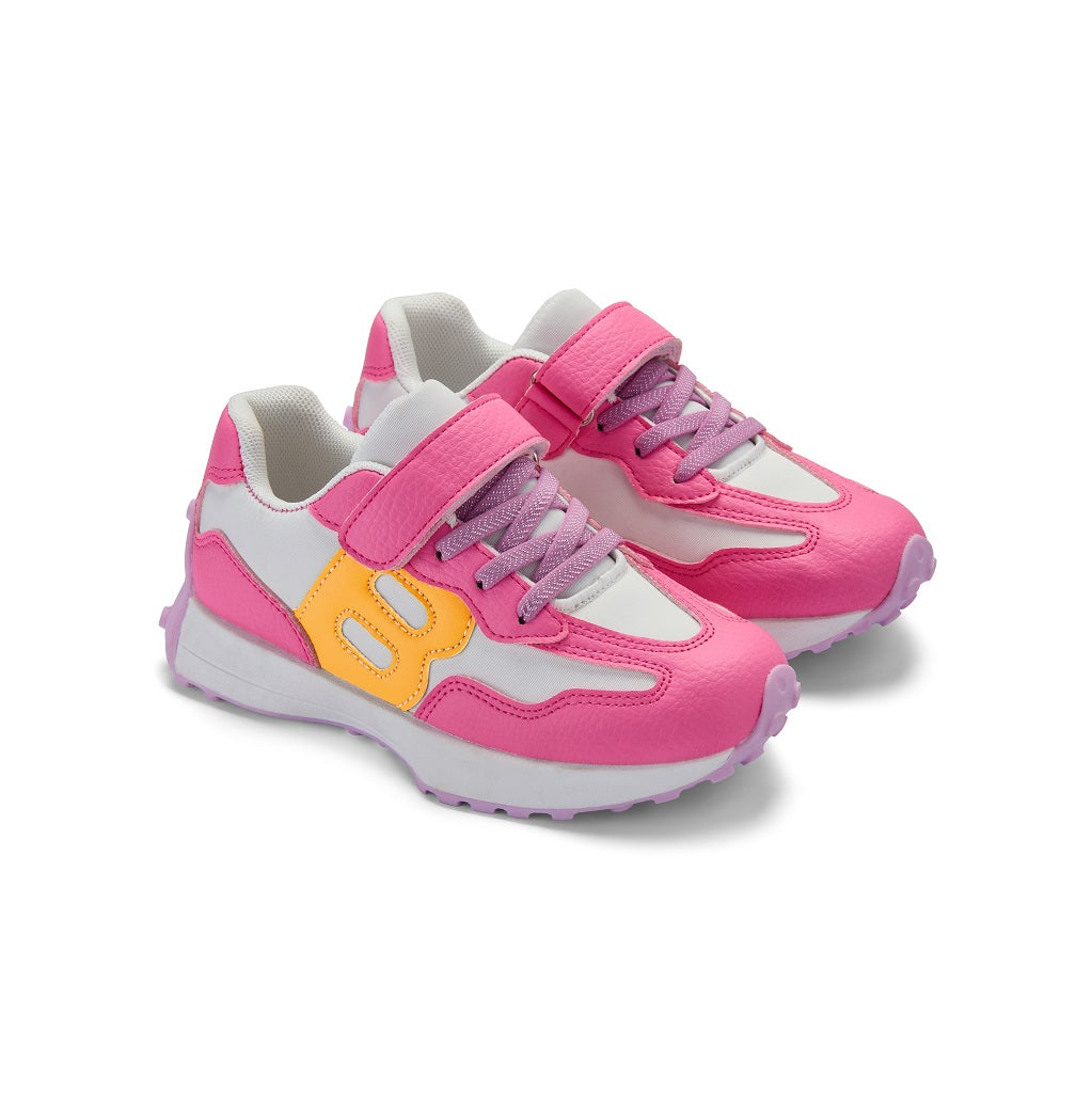 BONINI These cute trainers feature a B logo on the side and practical elasticated laces and Velcro fastening. Hot Pink