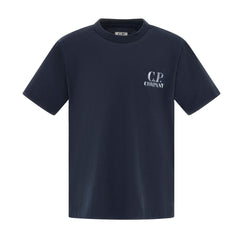 CP Company Boys Logo T-Shirt, a timeless wardrobe essential featuring striking chest and back graphics that showcase the brand's iconic imagery alongside a classic British sailor motif.