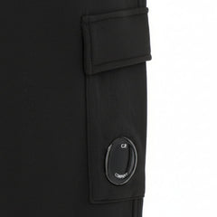 CP Company Boys Black U16 Diagonal Fllece Cargo Lens Sweatpants