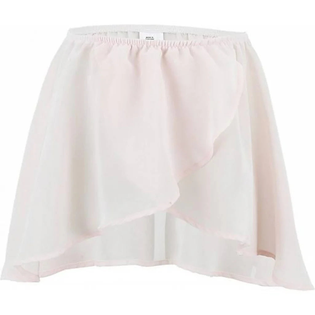 BLOCH Girls Georgette Mock Wrap Skirt Light Pink