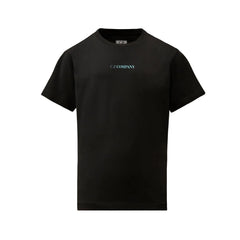 CP Company Kids Cotton short sleeved t-shirt. Chest and back with printed logo, ribbed crewneck.&nbsp; Maxi Fit. Navy