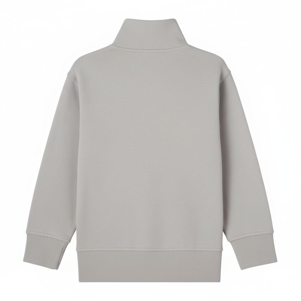 C.P. Company boys' U16 diagonal fleece half zip closure, high neck sweatshirt with iconic lens detail, ribbed texture, and reinforced cuffs and hem. 