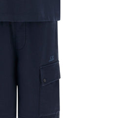 C.P. COMPANY Boys Cotton Jersey T-shirt and cargo shorts. Eclipse Blue