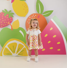 LITTLE A Fruit Print Dress