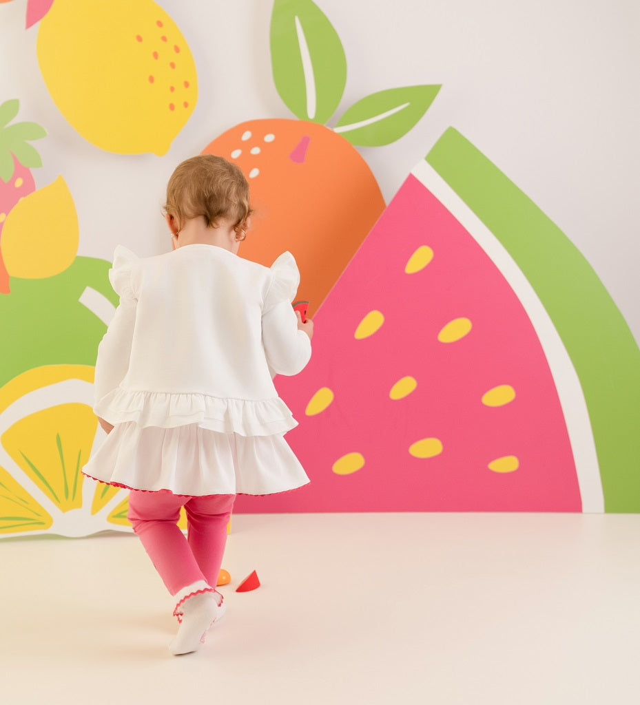 LITTLE A Cardigan with Frill detail