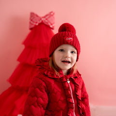 LITTLE A KAMILA Lurex Pom Hat Red