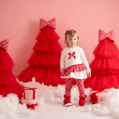 LITTLE A KIARA Bow Check Legging Set
