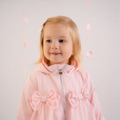 LITTLE A ABBIE Hooded Jacket with Bows Pink