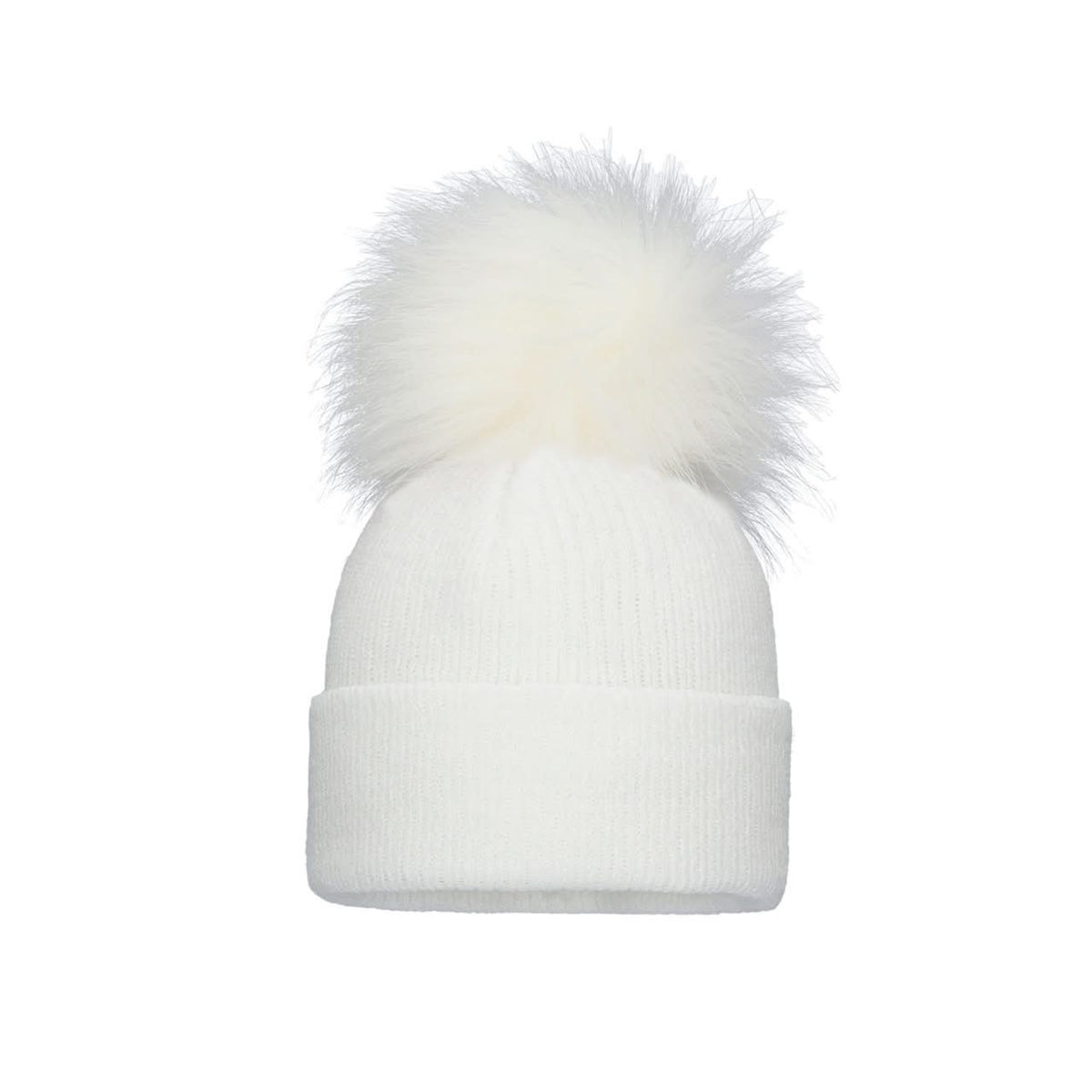 Pom Pom Envy Baby Knit Single Hat White
