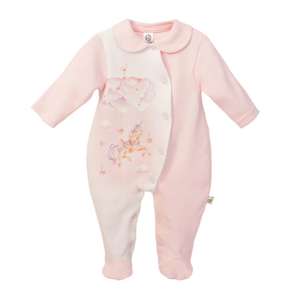 FIRST BABY Pink Unicorn Babygrow