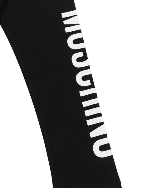 Kids Moschino Logo Print Jersey Leggings Black