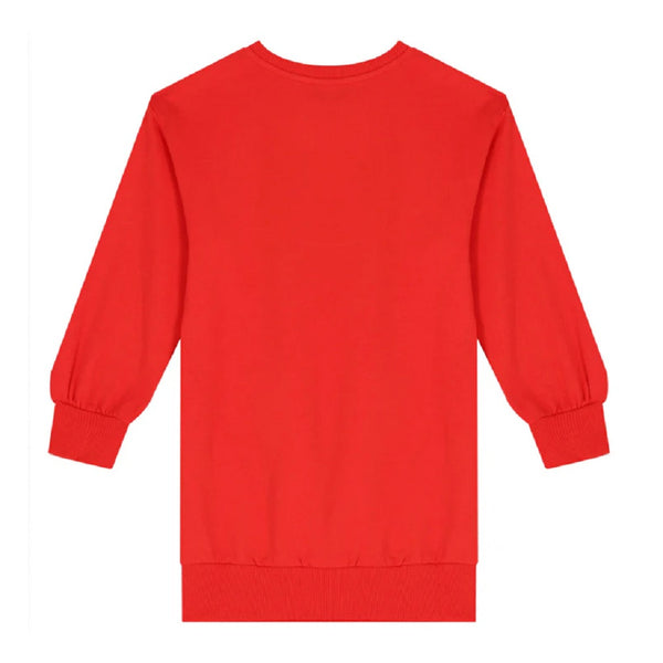 Moschino Bear Logo Sweatshirt Dress Red