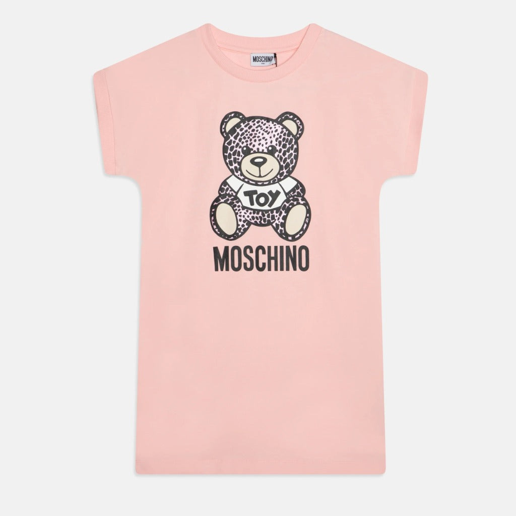 Moschino Girls Semi Sheer Dress Sugar Rose