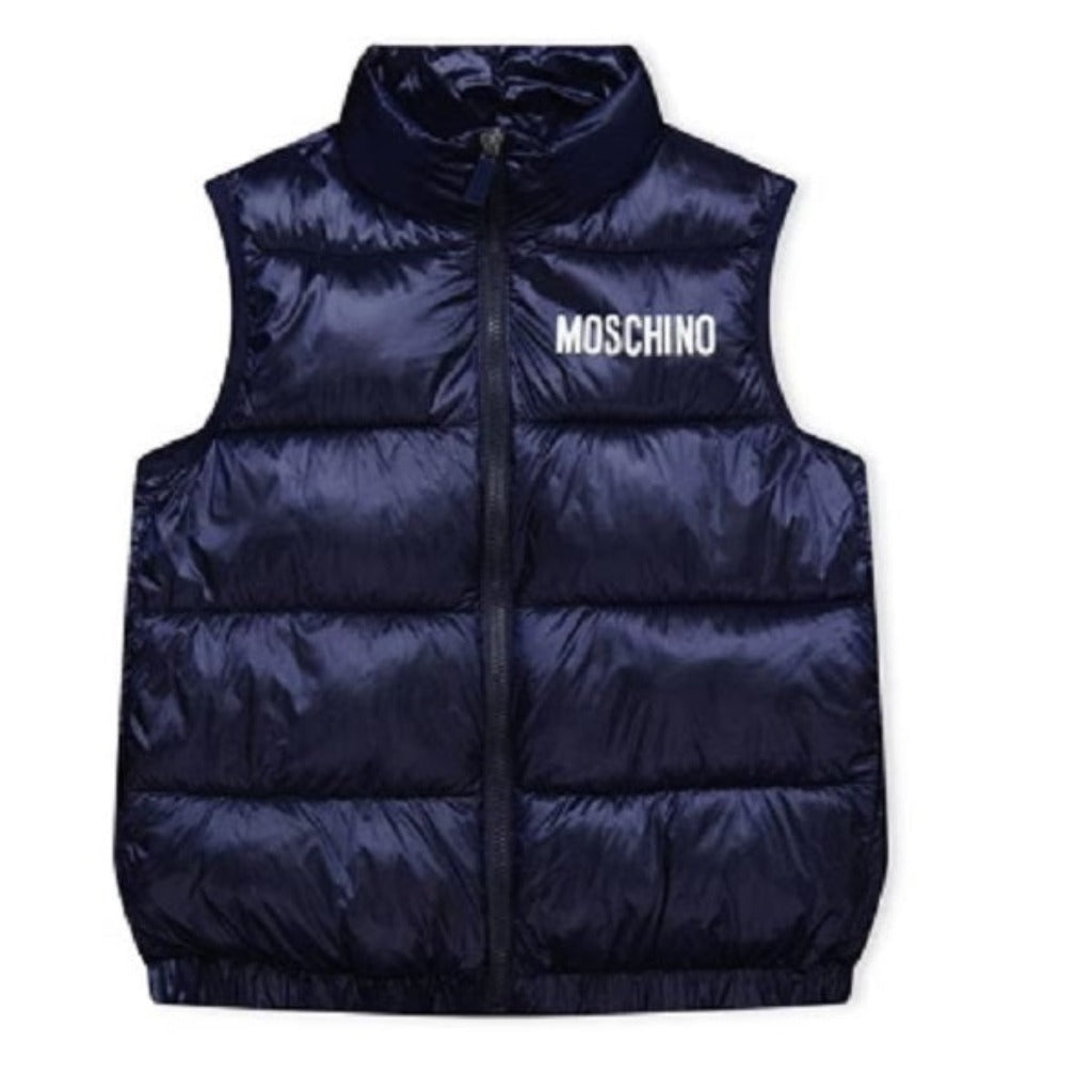 Moschino Kids Padded Gilet Navy Blue