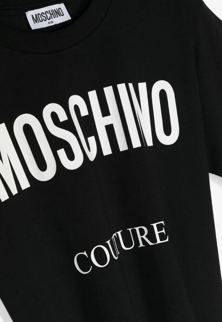 Kids Moschino Couture Logo Maxi T-Shirt Black