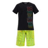 Moschino Kids T-Shirt & AOP Shorts Set Lime