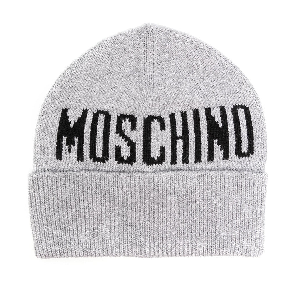 Moschino Kids Logo Beanie Hat Grey