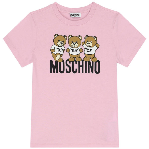Moschino Kids Teddy Logo T-Shirt Pink