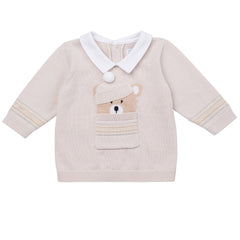 Hudson Soft Knit Trouser Set with Hat Stone