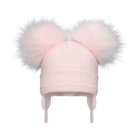 POM POM ENVY Hat Double Cable Pink