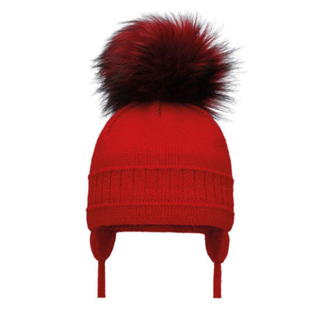 POM POM ENVY Single Cable Hat Red