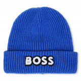 BOSS Kids Rib Pull On Hat Blue