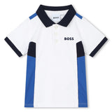 BOSS Baby Short Sleeve Polo White Electric Blue