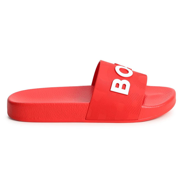 BOSS Kids Aqua Slides Bright Red