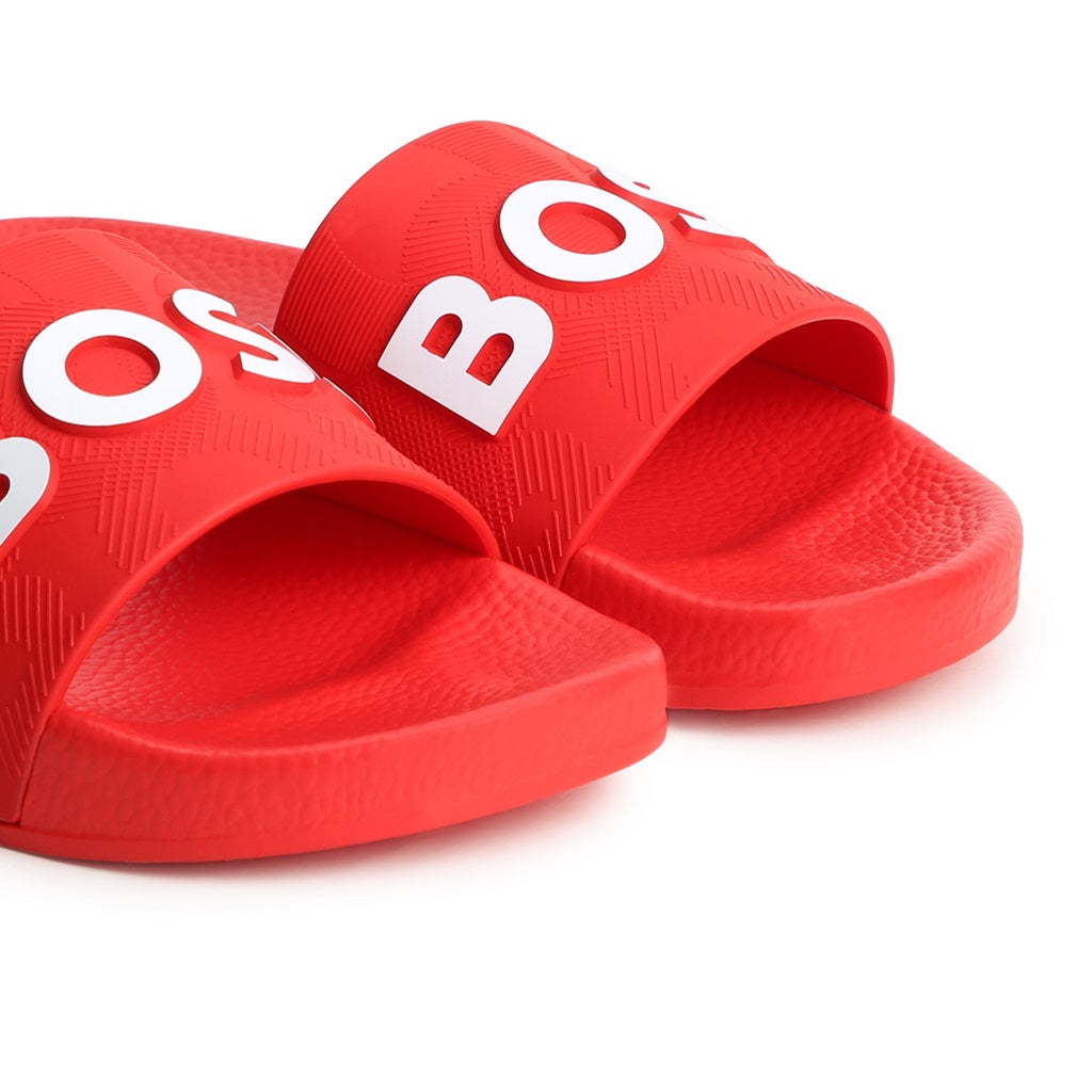 BOSS Kids Aqua Slides Bright Red