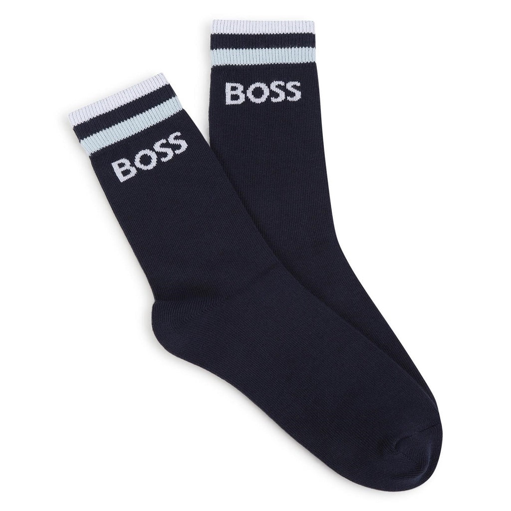 BOSS Kids Socks Navy White