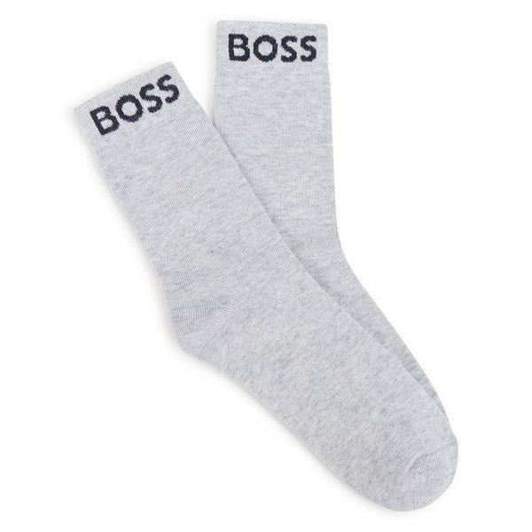 BOSS Kids Socks Grey White