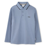 BOSS J51171 Long Sleeve Polo Grey