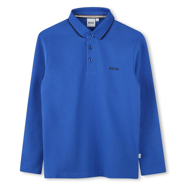 BOSS J51171 Long Sleeve Polo Blue