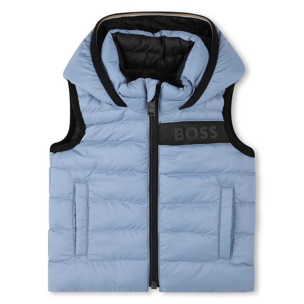 BOSS Reversible Puffer Jacket Grey Black