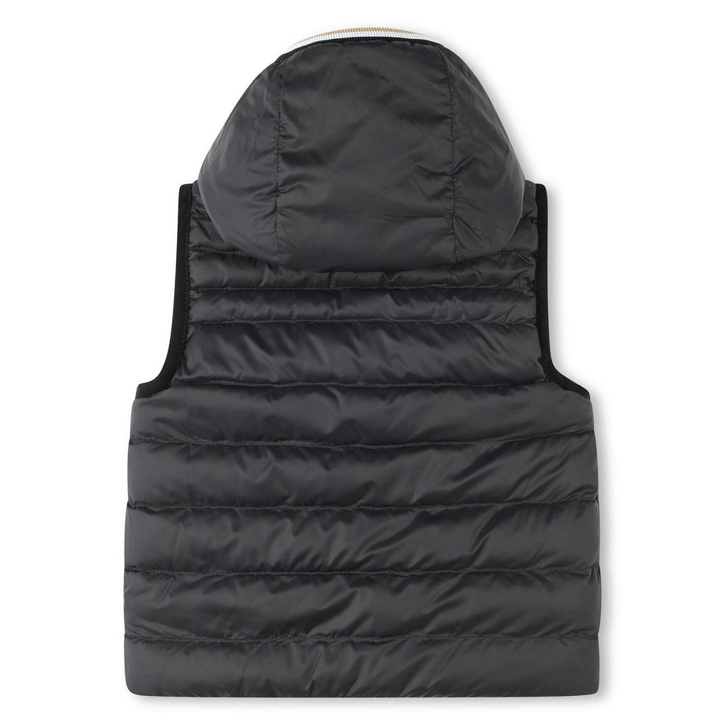 BOSS Reversible Puffer Jacket Grey Black