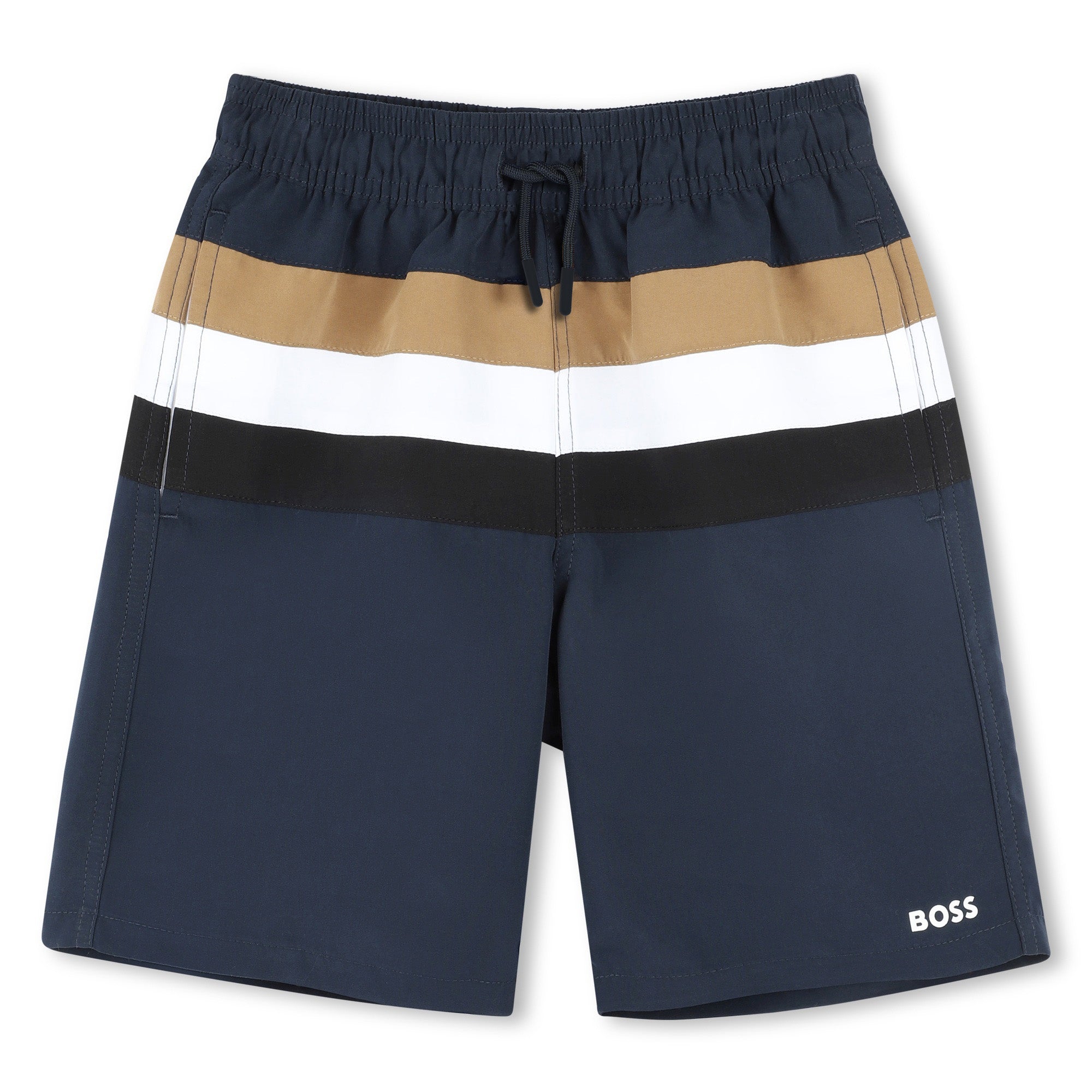 BOSS Kids Tricolor Swim Shorts Navy