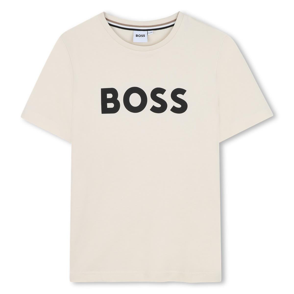 BOSS KIDS Short Sleeve T-Shirt Beige