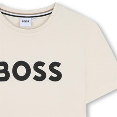 BOSS KIDS Short Sleeve T-Shirt Beige