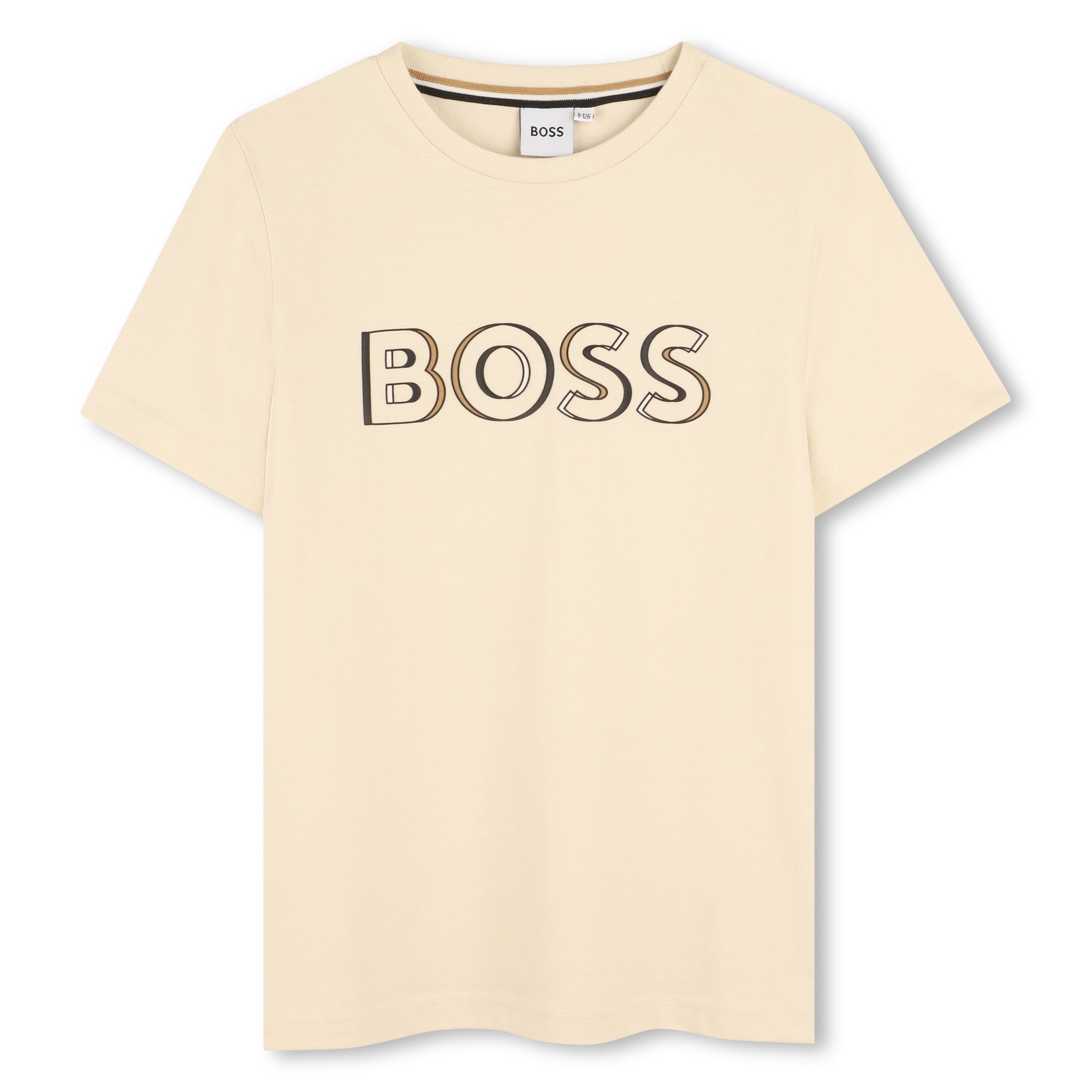 BOSS KIDS Logo Print T-Shirt Sand