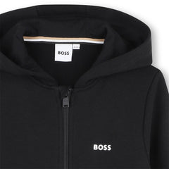 BOSS KIDS Black Hooded Cardigan