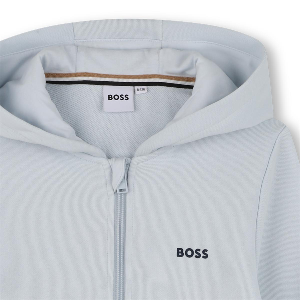 BOSS Kids Hooded cardigan pale blue