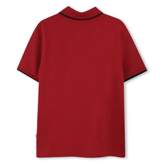 BOSS Kids Short-sleeved polo shirt in 100% cotton pique, buttoned fastening, "BOSS" print on the chest